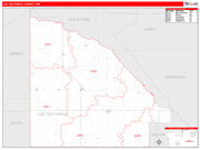 Lac qui Parle Wall Map Red Line Style